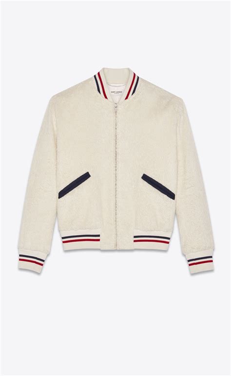 ysl teddy jacket fake|ysl varsity jacket.